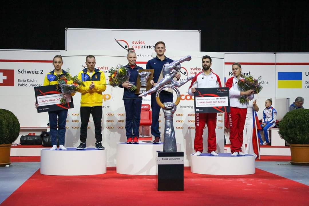 Гимнасты Олег Верняев и Диана Варинская заняли 2-е место на Кубке Швейцарии