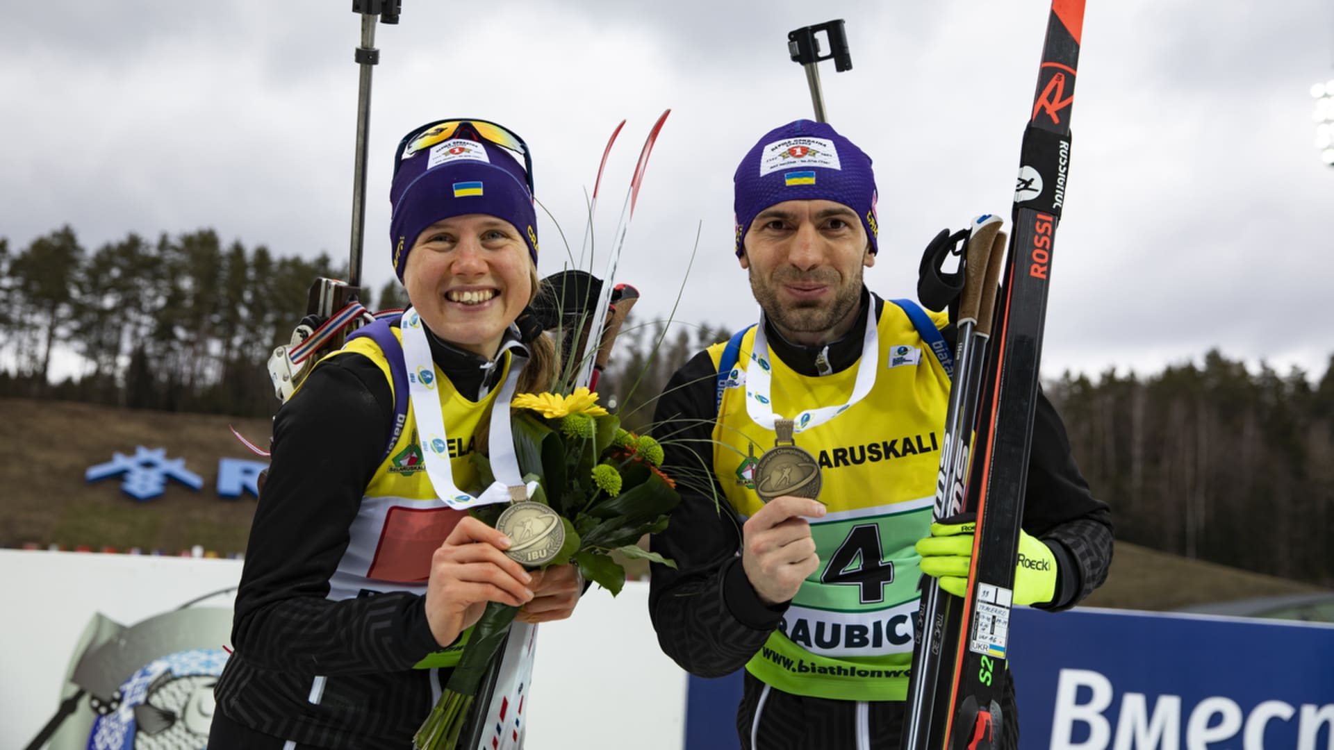 Биатлонисты Анастасия Меркушина и Руслан Ткаленко заняли 3-е место на чемпионате Европы в одиночной смешанной эстафете